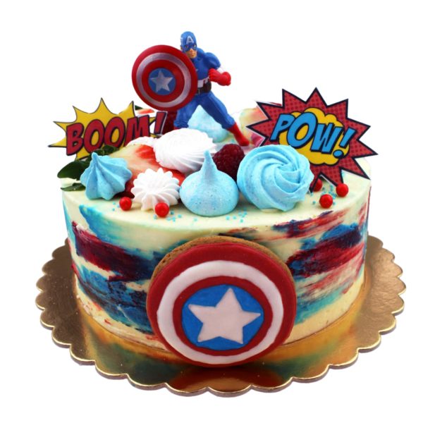 Torta Captain America s postavičkou