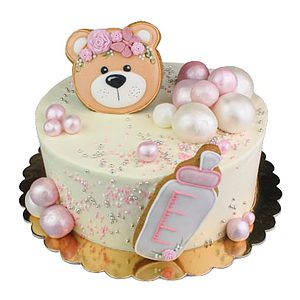 Torta na krst medvedík a korálky č.4