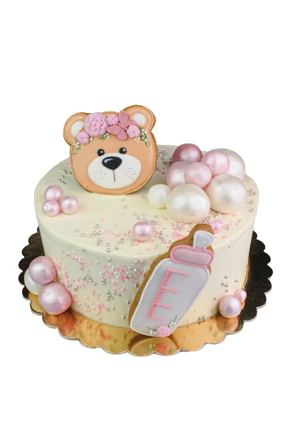 Torta na krst medvedík a korálky č.4