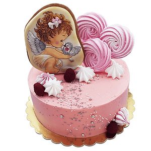 Torta na krst s anjelíkom na medovníku č.14