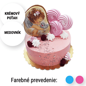 Torta na krst s anjelíkom na medovníku. Torty Nitra