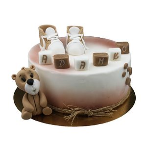 Torta na krst s macíkom a papučkami č.13