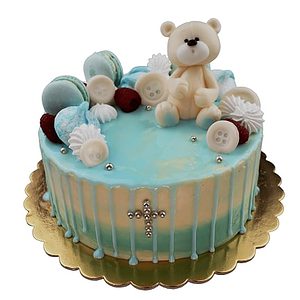 Torta na krst s medvedíkom z marcipánu č.13