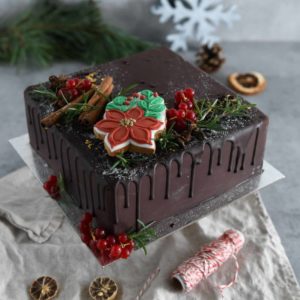 Vianočná čokoládová torta. Cukráreň Nitra