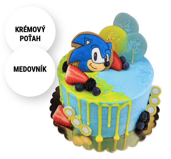 Detská torta Sonic Ježko z Ružovej cukrárne Nitra