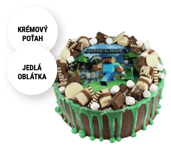 Torta Minecraft z Ružovej cukrárne Nitra