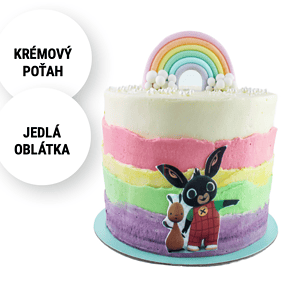 Detská torta Zajko Bing s dúhou Torty Nitra